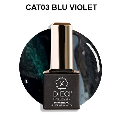 Colore Semipermanente Powerlac  Linea Cat Eye 03 Blu / Violet